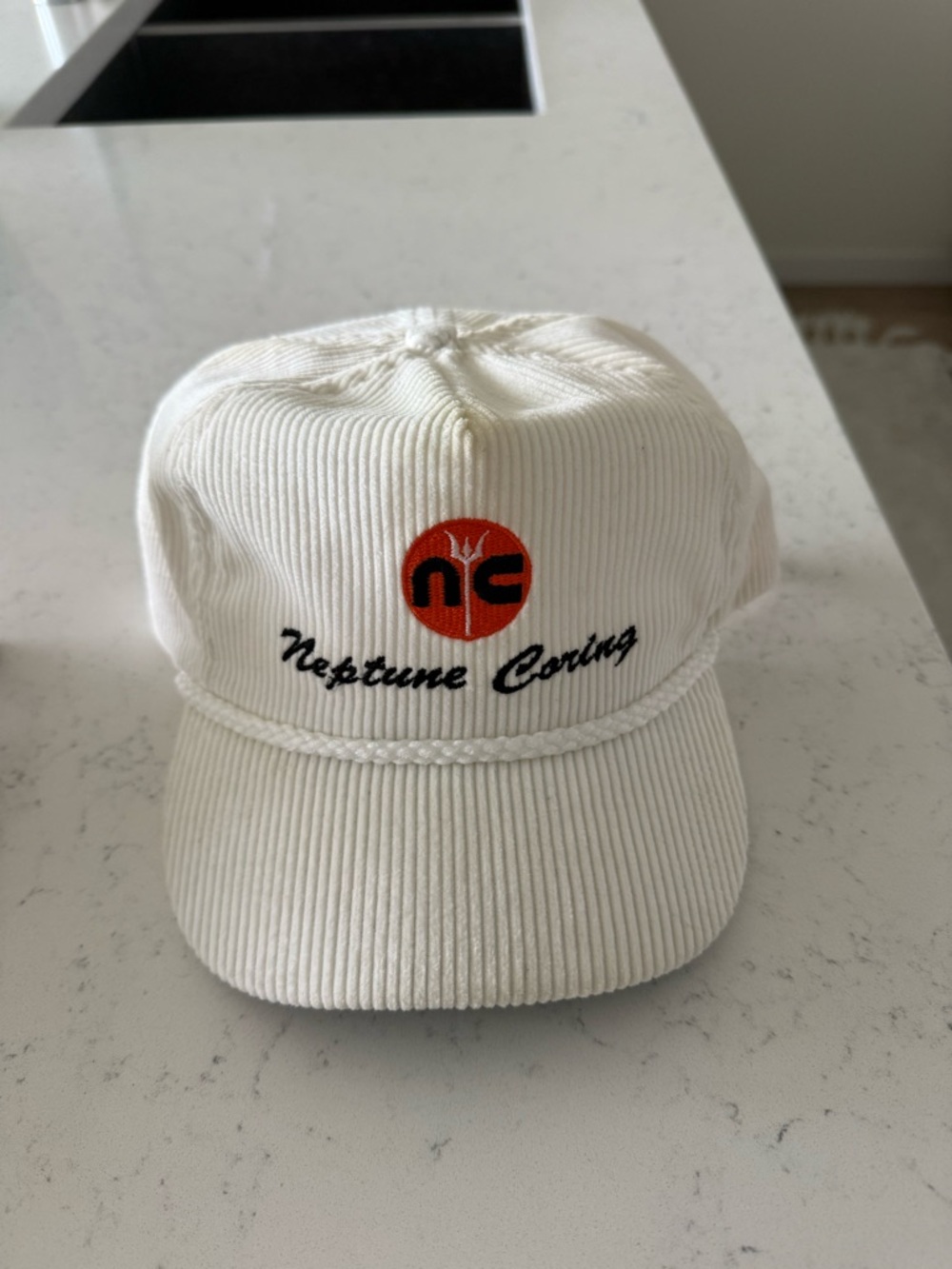 Cream Corduroy Vintage Hat
